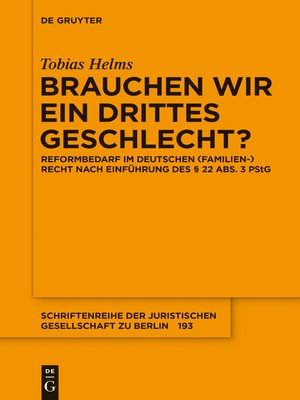 cover image of Brauchen wir ein drittes Geschlecht?